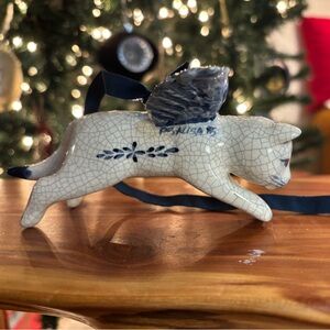 Dedham Potting Shed porcelain angel cat figurine - Rare - Discontinued